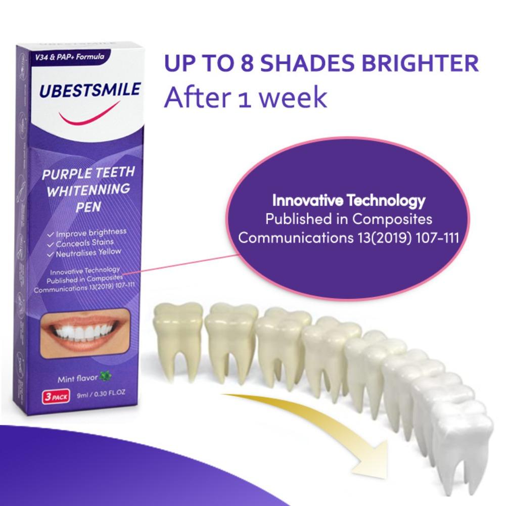 UBESTSMILE V34&PAP+ Фиолетовый – обзор и цена Teeth Whitening Pens